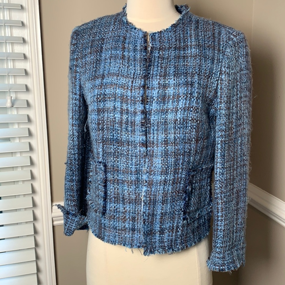Women’s blue tweed jacket